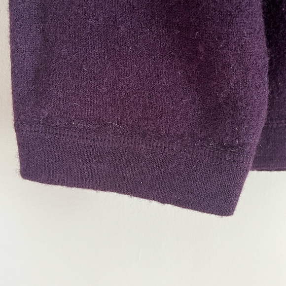 Vintage Coldwater Creek Purple Boiled Wool Appliqué leaves Jacket Coat sz PS - Picture 12 of 13